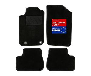 DBS 1765687 Alfombrillas de coche - A medida - Alfombrillas para coche - 4 uds. - Moqueta en negro 600 g/m² - Modelo One