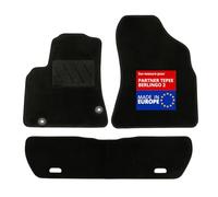 DBS 1765703 Alfombrillas de coche - A medida - Alfombrillas para coche - 3 uds. - Antideslizante - Moqueta en negro 900 g/m² - Aspecto terciopelo - Modelo Star