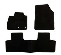 DBS 1766259 Alfombrillas de coche - A medida - Alfombrillas para coche - 3 uds. - Antideslizante - Moqueta en negro 900 g/m² - Aspecto terciopelo - Modelo Star