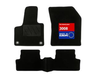 DBS 1766266 Alfombrillas de coche - A medida - Alfombrillas para coche - 3 uds. - Antideslizante - Moqueta en negro 900 g/m² - Aspecto terciopelo - Modelo Star