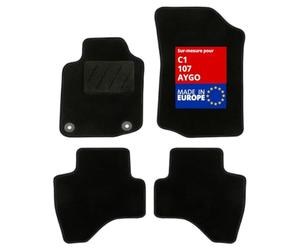 DBS 1766277 - Alfombra de Suelo para Coche, 4 Piezas, alfombras, Negro, 600 g/m², Gama One-1766277