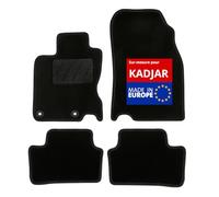 DBS - Alfombra de Coche a Medida - Adecuada para tu Renault KADJAR Desde 05/2015 - Antideslizante - Clips de fijación y Scratch - Alfombra de Suelo de 4 Piezas - Moqueta - Negro