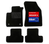 DBS - Alfombra de Coche a Medida - Apto para Renault Megane 4 Desde 01/2016 - Antideslizante - Clips de fijación y Scratch - Alfombra de Suelo de 4 Piezas - Moqueta - Negro