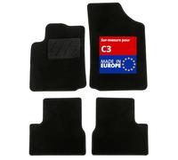DBS - Alfombra de Coche - a Medida para C3 - Alfombra Antideslizante para Coche - 4 Piezas - Moqueta Basic