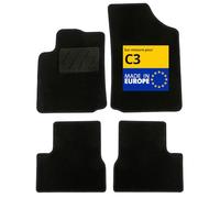 DBS - Alfombra de Coche para C3 (2002 a 2010) - Alfombra Antideslizante para Coche - Alfombra Galaxy - 4 Piezas