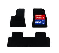 DBS - Alfombra de Suelo para Coche, a Medida, Adecuada para tu Tesla Model 3 (06/2018-10/2023) Antideslizante: Clips de fijación y autogrip - 3 Piezas: protección de la Cubierta Trasera - moqueta