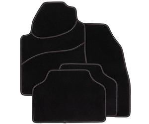 DBS - Alfombrilla para Coche - Universal - Antideslizante - 4 Piezas: Delantera + Trasera - Alfombrilla para Coche Rojo