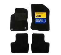 DBS - Alfombrillas para Coche - A Medida para 208 - con Clips - Alfombrillas Antideslizantes para Coche - 4 Piezas