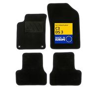 DBS - Alfombrillas para Coche - A Medida para C3/DS3 - con Clips - Alfombrillas Antideslizantes para Coche - 4 Piezas