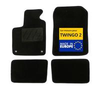 DBS - Alfombrillas para Coche - A Medida para Twingo 2 (2007-2018) - con Clips - Alfombrillas Antideslizantes para Coche - 4 Piezas