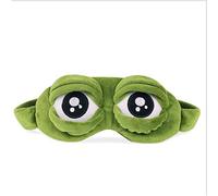 DBSUFV Divertido creativo Pepe The Frog Sad Frog 3D máscara de ojos cubierta descanso para dormir dibujos animados felpa máscara para dormir lindo regalo de Anime
