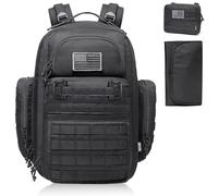 DBTAC Mochila táctica para pañales, bolsa de viaje grande para bebé padres, hombres con cambiador, bolsillo aislado/con toallita, correas para cochecito, Large (Negro)