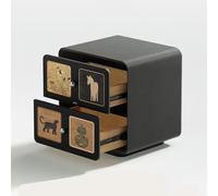 DBUOWM Mesita de noche con 2 cajones, con asa de gran capacidad, mesa auxiliar para dormitorio, salón, estudio, estilo clásico, mesa de sofá
