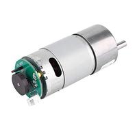 DC 12 / 24V 10-1500RPM Motorreductor Reductor de Velocidad de Torsión Grande Motorreductor Con Encoder Motor de Reducción de Velocidad de Potencia Eje de Salida Excéntrico(12V 200RPM)