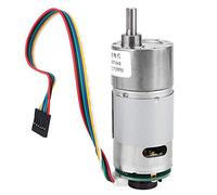 DC 12 / 24V 10-1500RPM Motorreductor Reductor de Velocidad de Torsión Grande Motorreductor Con Encoder Motor de Reducción de Velocidad de Potencia Eje de Salida Excéntrico(12V 500RPM)