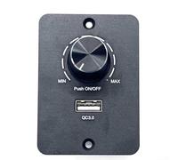 DC 12 V 24 V LED para interruptor de atenuación PWM con carga rápida USB para aplicaciones de RV y barco, parpadeo suave 0 100% ajuste de iluminación de hasta 5 A de corriente