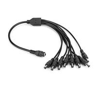 DC 12V 1 Hembra a 8 Cable Divisor de alimentación Macho Cable Divisor de alimentación de 8 Canales para cámaras de Seguridad CCTV