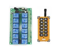 DC 12V 24V 5V Relais 12 Canales Interruptor de Control Remoto Inalámbrico RF Transmisor + Módulo Receptor Sistema de Interruptor Remoto Inalámbrico Larga Distancia (DC12V) (12 V) (12 V)