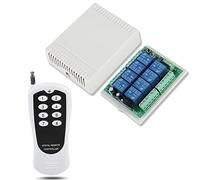 DC 12V Control remoto inalámbrico 433Mhz Receptor de rango de cobertura inalámbrico de 8 canales 100M con transmisor para luces, bomba de agua, calentador, abridor de puerta de garaje
