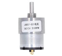 DC 12V Gear Motor with Hall Encoder, Speed Reduction Geared Motor, High Torque Aluminum Brass Gearbox for Robot Equipment, Electric Lock, Curtain and Door Automation (200RPM)