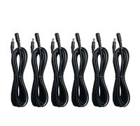 DC 12V Power Adapter Extension Cord Cable 6ft 2.1mm × 5.5mm Male to Female Plug for CCTV Security Surveillance IP Cameras, LED Lights Strip, Baby Monitor, DVR, NVR, Router (6 Pack)