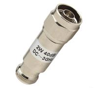 DC-3GHz N Tipo RF Atenuador 2W Macho a Hembra 50 Ohm Coaxial Fijo para Prueba de Señal Industrial Plata (40dB)