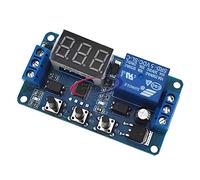 DC 5 V 12 V 24 V Módulo de relé de retardo de tiempo pantalla LED, temporizador digital de retardo PLC Interruptor de control de tiempo de retardo 0.1 seg a 999 min ajustable (DC5 V)