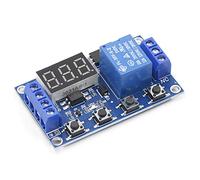 DC 5V 12V 24V LED luz Digital retardo de tiempo 1 vía relé disparador ciclo temporizador interruptor placa circuito módulo Control sincronización DIY(Blu)