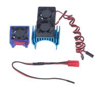 DC 5V RC Disipador de calor de alta velocidad ventilador motor radiador ventilador set para Traxxas Slash 4 × 4 VXL 1/10 RC coche (azul)