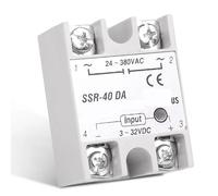 DC-AC 220V Relay Solid State Relay SSR 40 DA 3-32V 12V DC Input And 24-380VAC Output 40A AC 1pcs(Without cover)