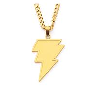 DC Black Adam Lightning Bolt - Collar con colgante de acero inoxidable, Oro