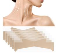 DC,CLISENCE 6 cintas invisibles para levantamiento de cuello, parche transpirable para levantar arrugas en el cuello, bandas adhesivas suaves y elásticas para mujeres y hombres, cuidado de la piel