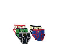 DC Comics 100% Cotton Briefs with Prints Including Superman, Batman, The Flash Logos, Sizes 2/3t, 4t, 4, 6, 8 Ropa Interior, Paquete de 5 Logotipos de la Liga de la Justicia, (Pack de 5) para Niños