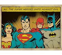 DC Comics 60 x 80 cm Heroes Unite Against Evil Impresión en Lienzo