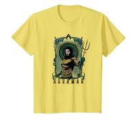 DC Comics Aquaman Framed Trident Camiseta, Niños, Limón, 6 años