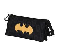 DC Comics Batman Batstyle-Estuche Portatodo Triple ECO, Negro, 23 x 11 cm
