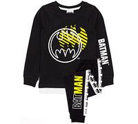 DC Comics Batman Pijamas Boys Kids Negro Camiseta de Largo Longitud PJS 6-7 años