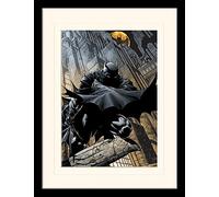 DC Comics Batman - Póster enmarcado (30 x 40 cm), diseño de reloj nocturno