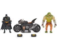 DC Comics, Batman Transforming Batcycle Battle Pack con Figuras de acción de Batman y Killer Croc de 10 cm, Juguetes para niños y niñas a Partir de 4 años
