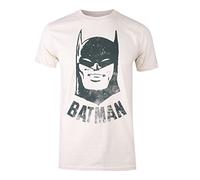 DC Comics Batman Vintage Camiseta, Blanco Natural, S para Hombre