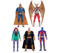 DC Comics, Black Adam and Justice Society - Juego de figuras de juguete y trono de Adam negro de 4 pulgadas, Hawkman, Dr. Fate, Atom Smasher, Cyclone, juguetes para niños y niñas a partir de 3 años