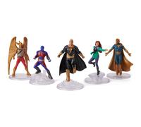 DC Comics Black Adam - Figuras de acción de 2 pulgadas | Black Adam, Hawkman, Dr Fate, Atom Smasher & Cyclone Figuras de 2 pulgadas, 5 soportes de exhibición