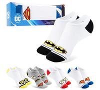 DC Comics Calcetines Hombre Divertidos - Pack de 5 Calcetines Cortos (Blanco)