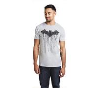 DC Comics Camiseta con Pintura de Batman para Hombre de, Color Gris Deportivo, Talla XL, Reino Unido