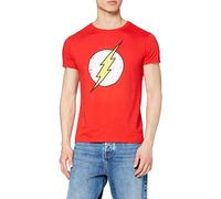 DC Comics - Camiseta de Flash con cuello redondo de manga corta para hombre, Rojo, Medium