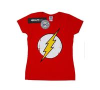 DC Comics Camiseta de Flash Logo Envejecido de Algodón para Mujer (BI17182)