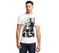 DC Comics Camiseta de Manga Corta con Cuello Redondo y Cuello Redondo de Batman Panels para Hombre, Color Blanco, Talla Grande (Talla del Fabricante: Grande)
