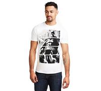 DC Comics Camiseta de Manga Corta con Cuello Redondo y Cuello Redondo de Batman Panels para Hombre, Color Blanco, Talla XL (Talla del Fabricante: XL)
