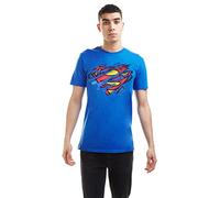 DC Comics Camiseta para Hombre con el Logotipo de Superman Torn, Azul Real, Talla M UK