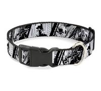DC Comics - Collar para mascotas, collar de perro, hebilla de plástico, diseño de Batman Hush Pose Sketches negro y blanco, 7 a 8.5 pulgadas, 0.5 pulgadas de ancho